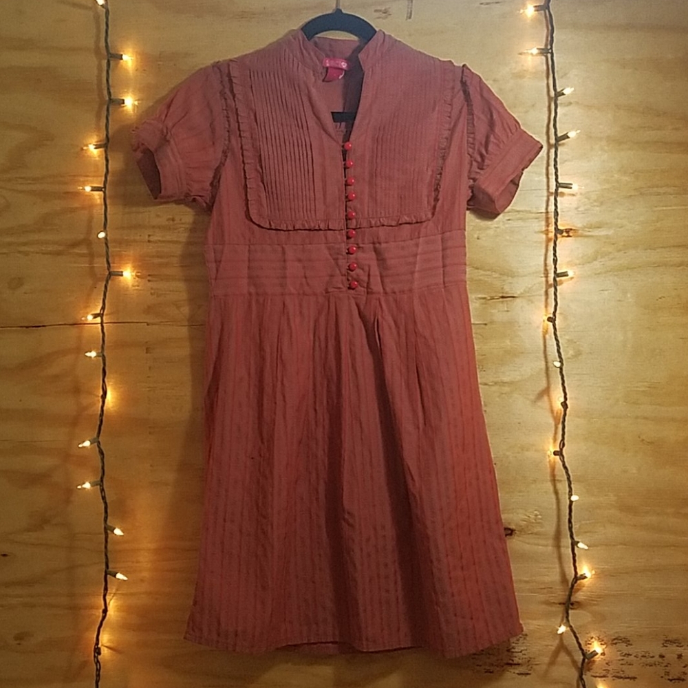 Red dear ab mini-dress with cute details